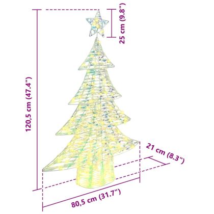 Коледно дърво с 120 LED светодиода Топло бяло 120,5 cm PET