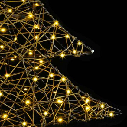 Коледно дърво с 120 LED светодиода Топло бяло 150 cm Ратан