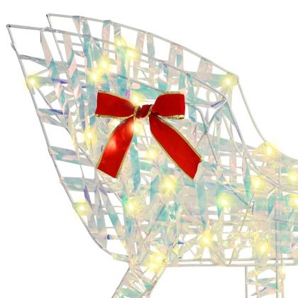 Дядо Коледа, който дърпа шейна Топло бяло 70 x 26 x 129 см PET