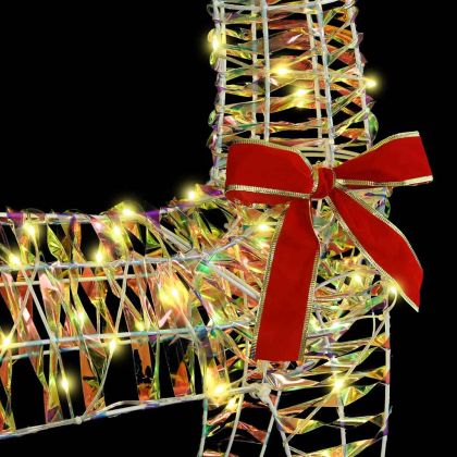 Дядо Коледа, който дърпа шейна Топло бяло 70 x 26 x 129 см PET