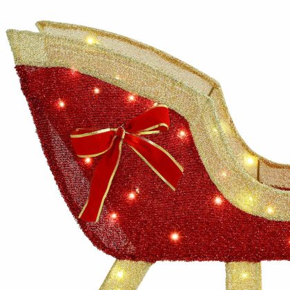 Дядо Коледа, който дърпа шейна Топло бяло текстил