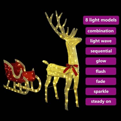 Дядо Коледа, който дърпа шейна Топло бяло текстил