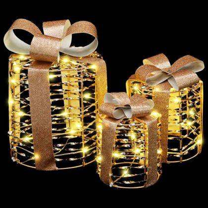 Декорация за Подаръчна Кутия 3 pcs 20 x 20 x 20 см PET