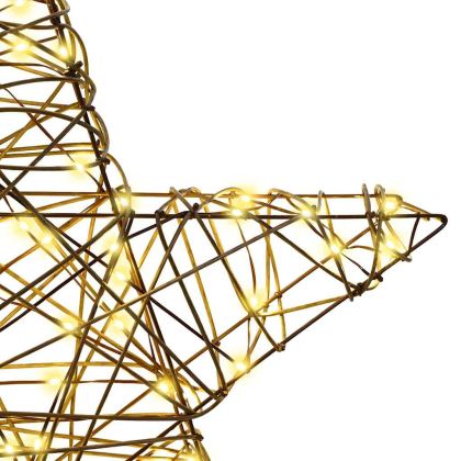 3D звезда с 50 LED светодиода Топло бяло 55 x 52.5 x 9 см Ратан