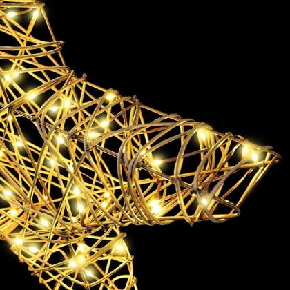 3D звезда с 50 LED светодиода Топло бяло 55 x 52.5 x 9 см Ратан