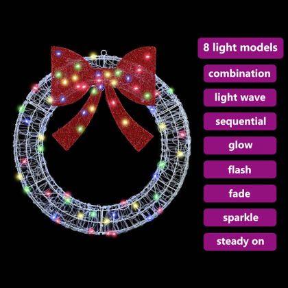 Венец с 60 LED светодиода Многоцветен 76 x 76 x 8,5 см Акрил