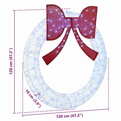 Венец с 150 LED светодиода Студено бяло 120 cm Акрил