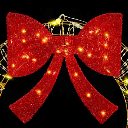 Венец с 60 LED светодиода Топло бяло 76 x 76 x 8 см PET