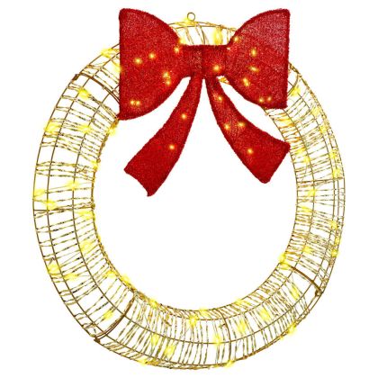 Венец с 80 LED светодиода Топло бяло 91 x 91 x 9 см PET