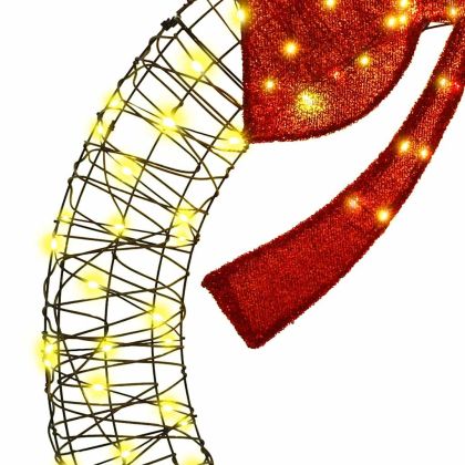 Венец с 150 LED светодиода Топло бяло 121 x 121 x 10 см Ратан