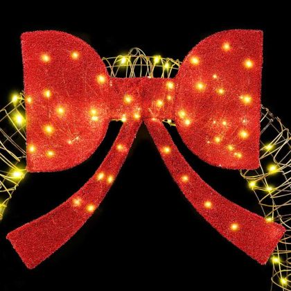 Венец с 150 LED светодиода Топло бяло 121 x 121 x 10 см Ратан