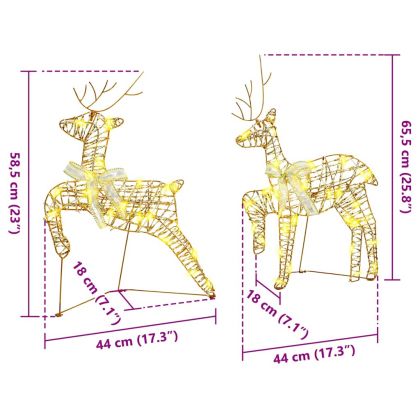 LED елени с 40 LED светодиода 2 pcs Топло бяло PET