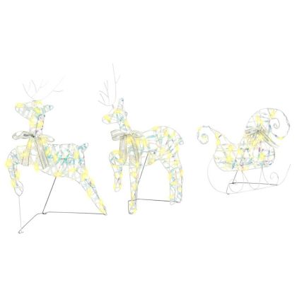 LED елени с 60 LED светодиода 3 pcs Топло бяло PET