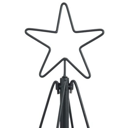 Коледно дърво с конус с поставка Черно 180,5 cm Стомана