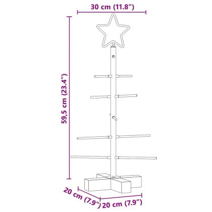 Метално коледно дърво Черно 59,5 cm Прахово покритие стомана