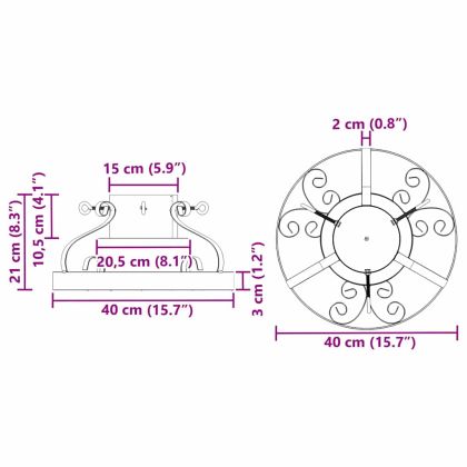 Статив за коледно дърво Черно 40 x 40 x 21 см Стомана