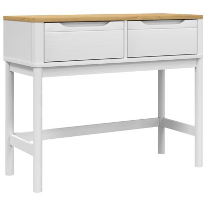 Конзолна маса FLORO бяла 89,5x36,5x73 см бор масив