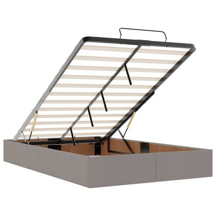 Османска легло с матрак, таупе, 120x200 см, плат