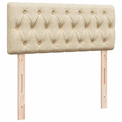 Османска легло с матрак и LED, кремаво, 120x200 см, плат