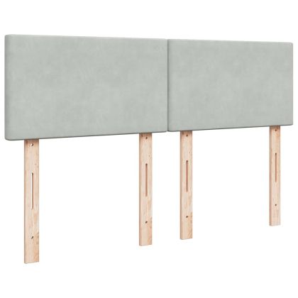 Османска легло с матрак и LED, светлосиво, 140x190 см, кадифе