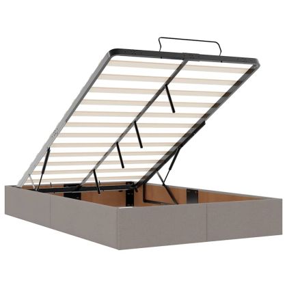 Османска легло с матрак, таупе, 120x200 см, плат