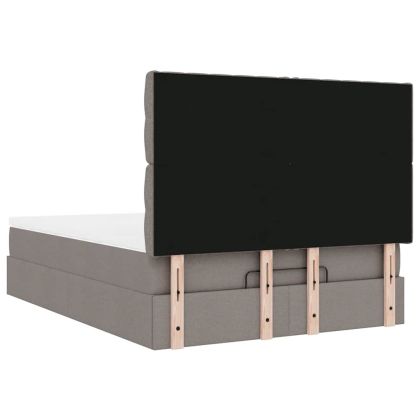 Османска легло с матрак, таупе, 140x190 см, плат