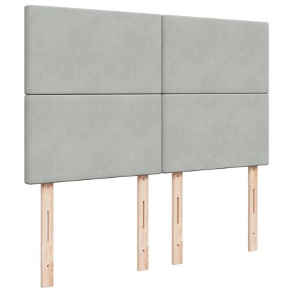 Легло с матраци Светло сиво 140x190cm кадифе