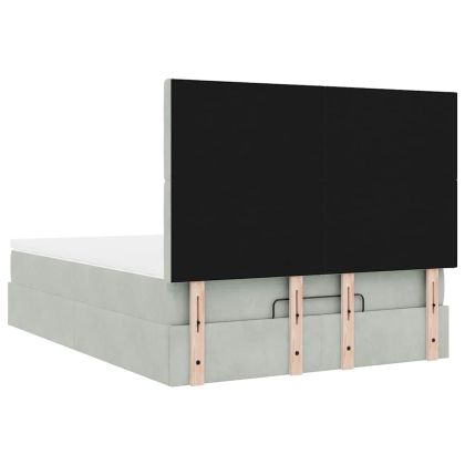 Легло с матраци Светло сиво 140x190cm кадифе