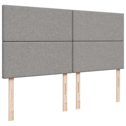 Османска легло с матрак и LED, светлосиво, 200x200 см, плат