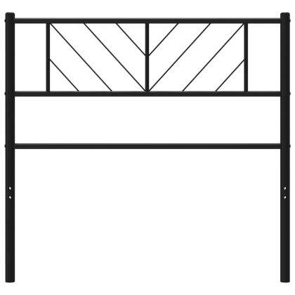 Метална резервна табла за легло, черна, 75 см