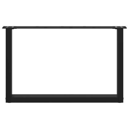 Крака за масичка за кафе, U-образни, 2 бр., черни, 60 x (42-43) см, стомана