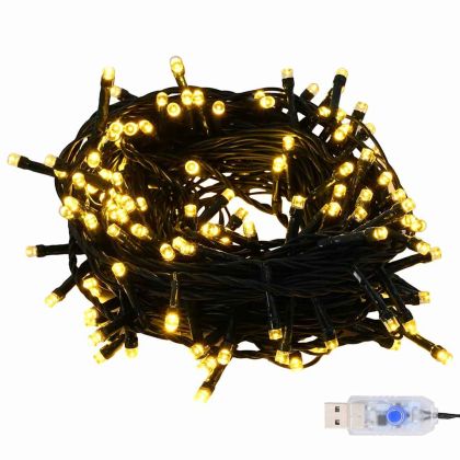 Комплект коледни топки 120 бр. 300 LED светодиода Топло бяло