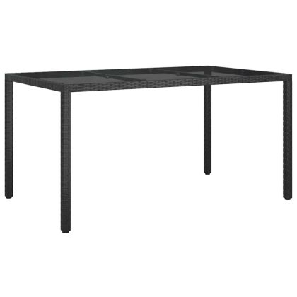 Градинска маса Черно 150 x 90 x 75 cm полиратан