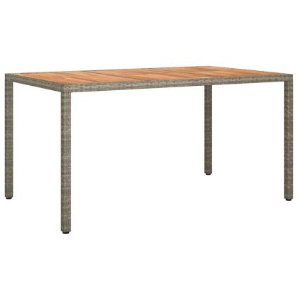 Градинска маса Сив 150 x 90 x 75 cm полиратан