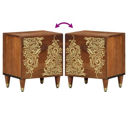 Нощно шкафче с врата 2 pcs Меден кафяв 40 x 33 x 46 см