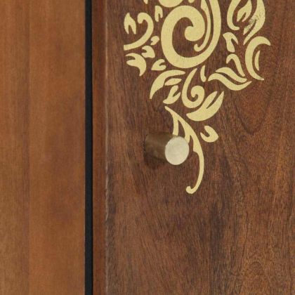 Стенен шкаф Меден кафяв 38 x 33 x 48 см Солидно мангово дърво