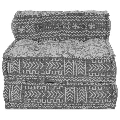 Модуларен Пачуърк Диван Светлосиво 70 x 70 x 56 см текстил