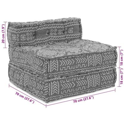 Модуларен Пачуърк Диван Светлосиво 70 x 70 x 56 см текстил