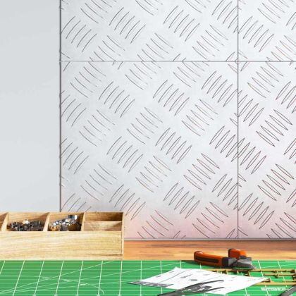 Стъпало Квадратна 4 pcs Сребрист 30 x 30 cm Алуминий