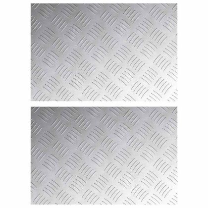 Стъпало Правоъгълна 2 pcs Сребрист 60 x 40 cm Алуминий