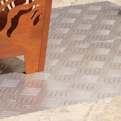 Стъпало Правоъгълна 4 pcs Сребрист 70 x 40 cm Алуминий