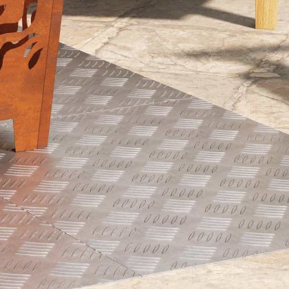 Стъпало Правоъгълна 4 pcs Сребрист 70 x 50 cm Алуминий