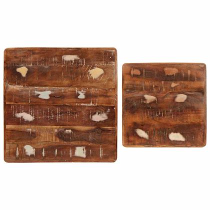 Стифиращи масички 2 pcs Кафяво Солидно възстановено дърво