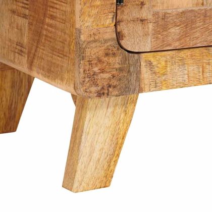 Шкаф за баня Кафяво Солидно мангово дърво и инженерно дърво