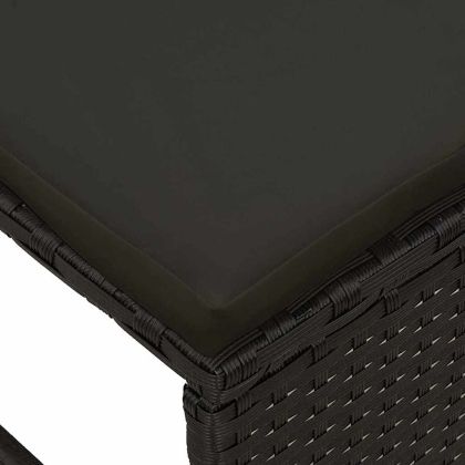 Градински Софа Комплект с възглавница 6 pcs Черно полиратан