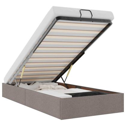 Османска рамка за легло без матрак, таупе, 80x200 см, плат