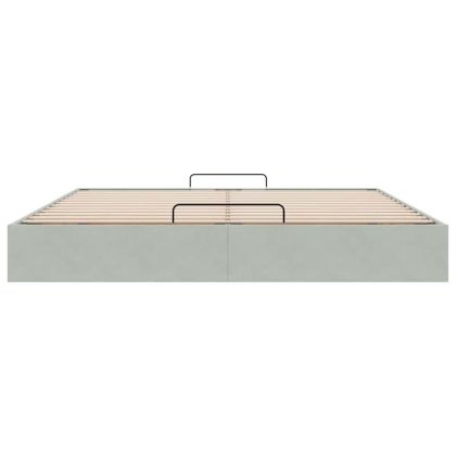 Османска рамка за легло без матрак, светлосива, двоен кадифе