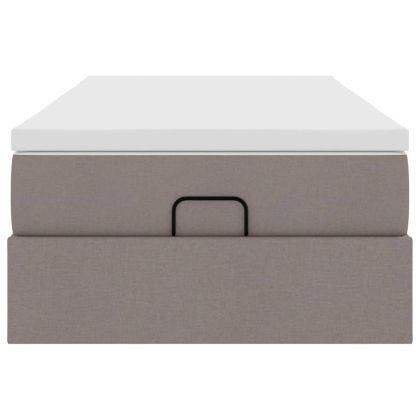 Османска легло с матрак, таупе, 80x200 см, плат