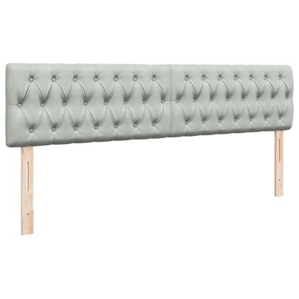 Османска легло с матраци и LED, светлосиво, 200x200 см, кадифе