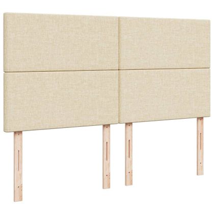 Османска легло с матрак, кремаво, 180x200 см, плат